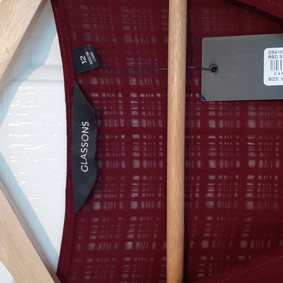 BNWT Glassons sz 12 maroon red long sleeve dress - Picture 5 of 10